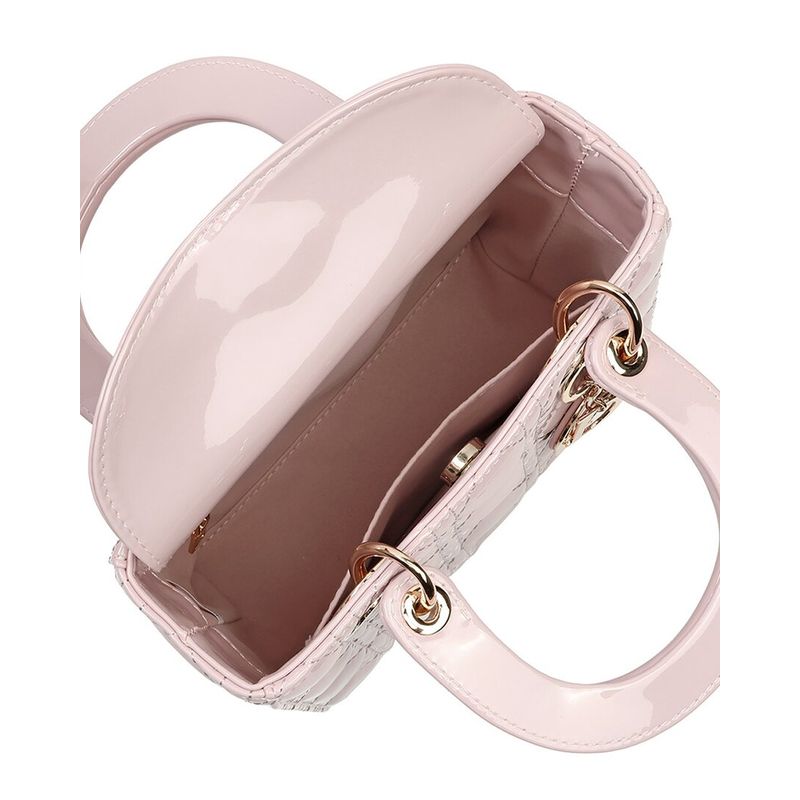 Tiffany & Fred Paris Mini Quilted Patent Satchel, Pink — image 3 of 4
